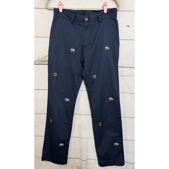 Vineyard Vines Pants 28 by 30 Mens Christmas Themed Navy Festive Holiday Party - Picture 1 of 5